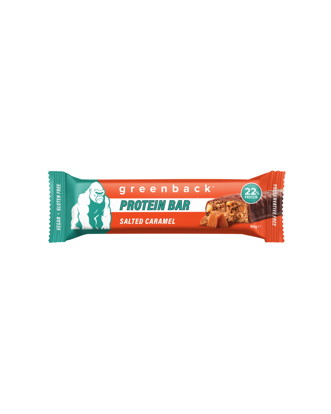 Greenback Plant-based Salted Caramel Protein Bar 50g