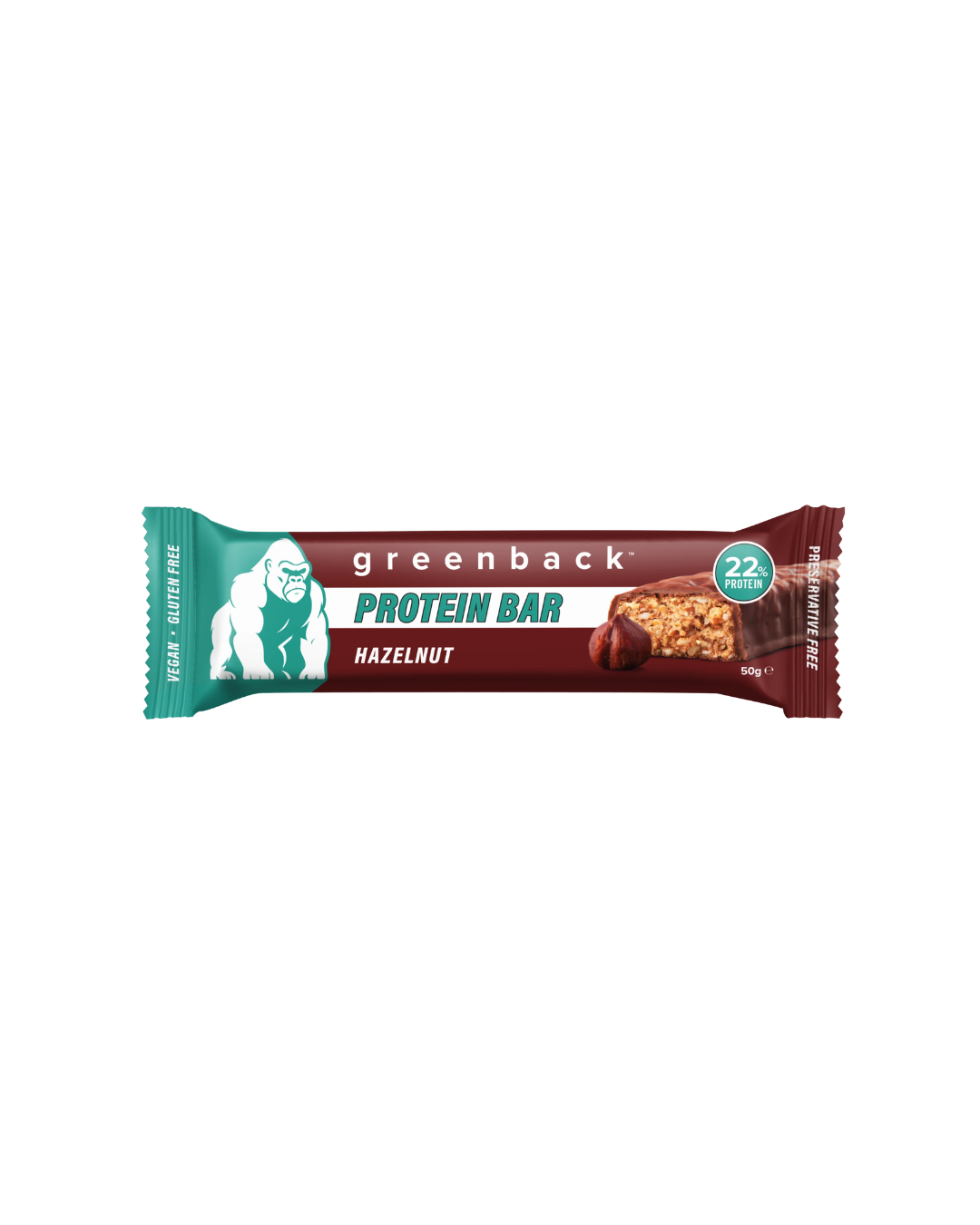 Greenback Plant-based Hazelnut Protein Bar 50g