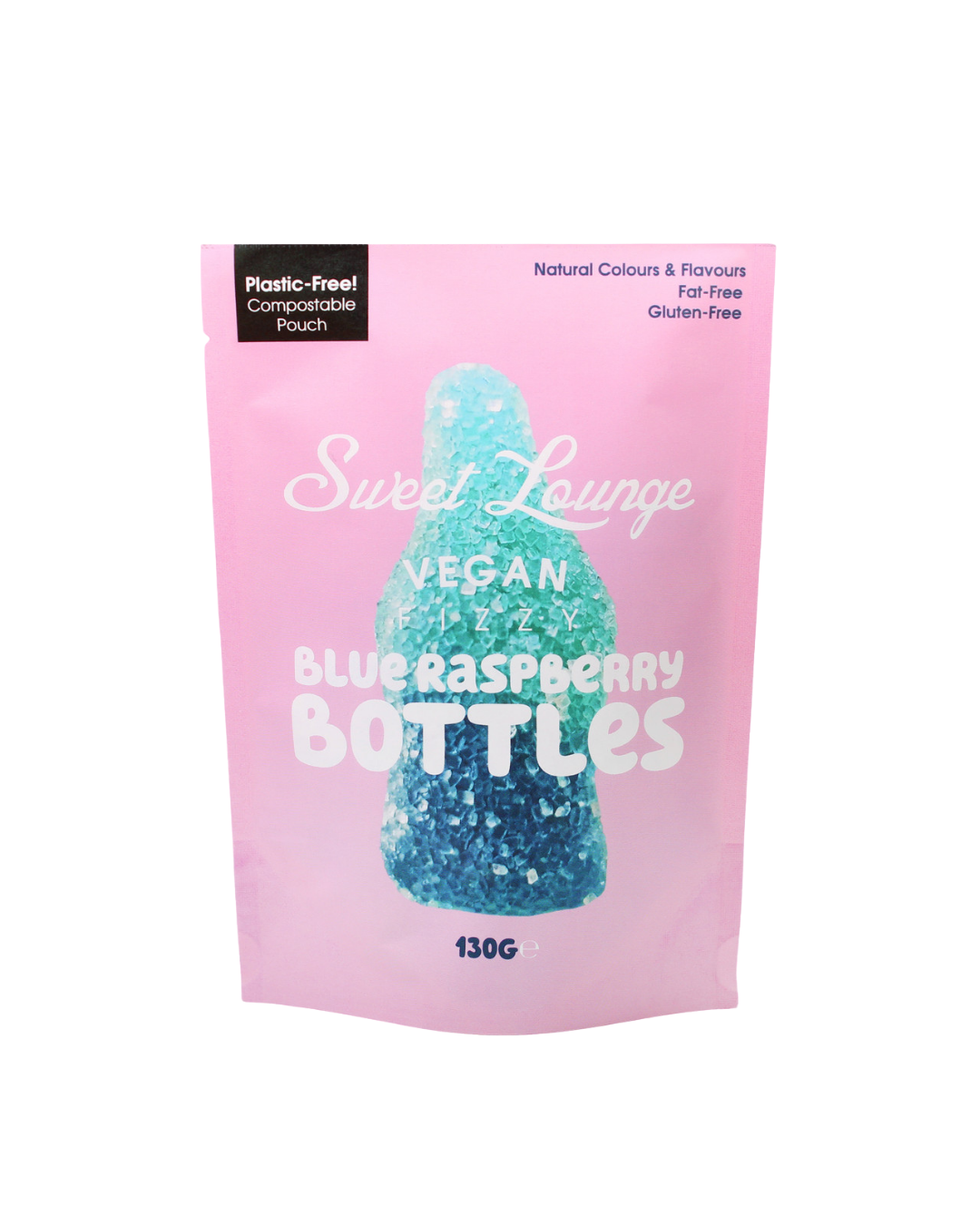 Sweet Lounge Vegan Fizzy Blue Raspberry Bottles 130g