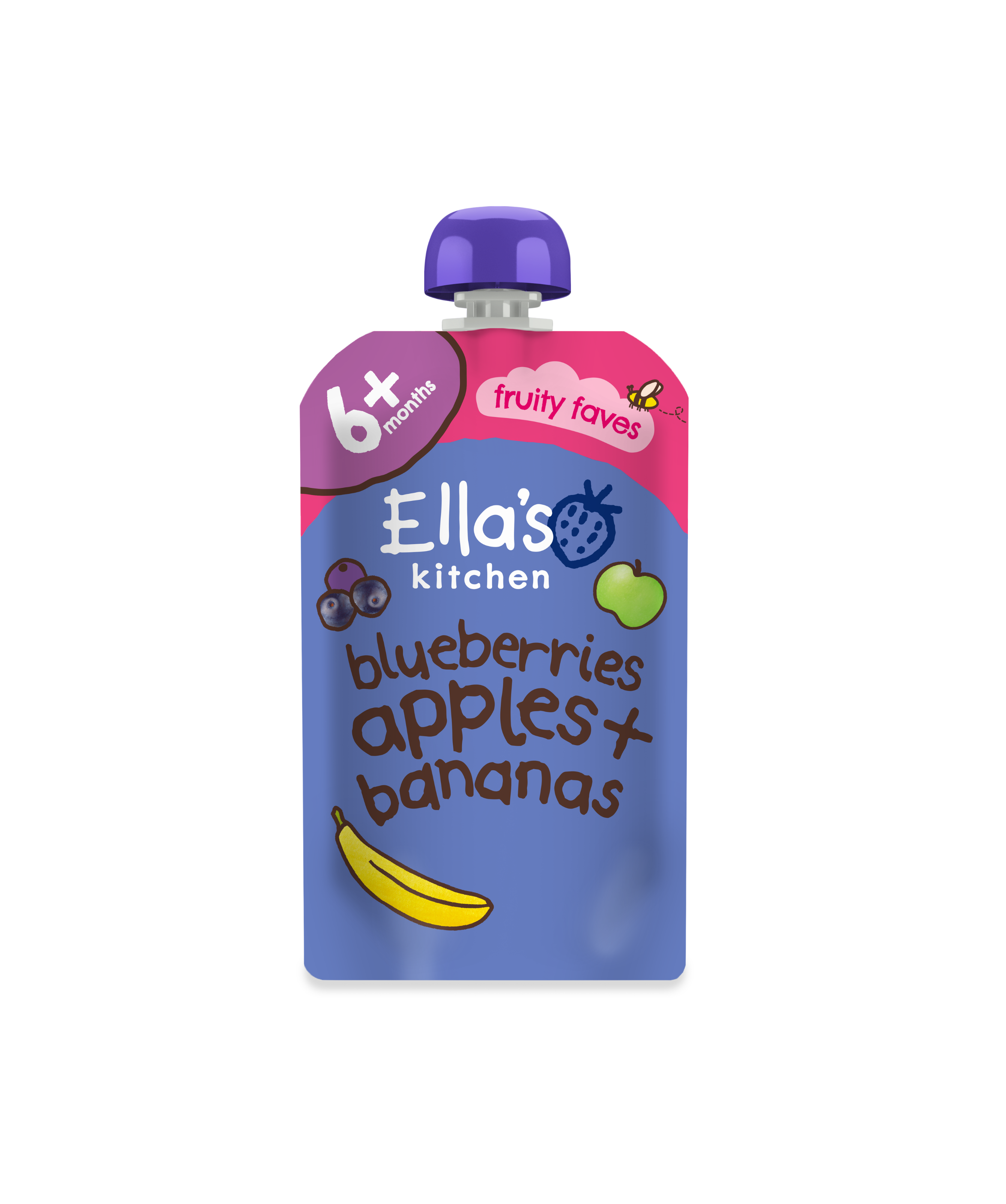 Ella's Kitchen Organic Blueberries Apples Banana + Vanilla