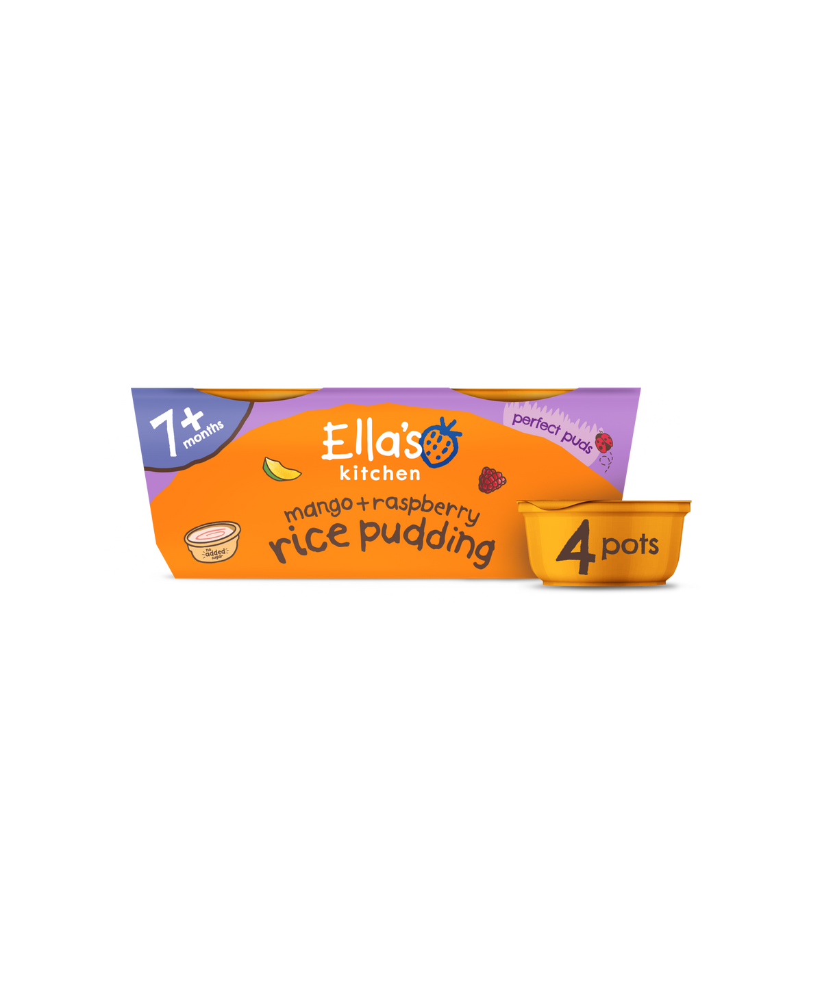 Ella's Kitchen Organic Mango + Raspberry Rice Pudding Multipack
