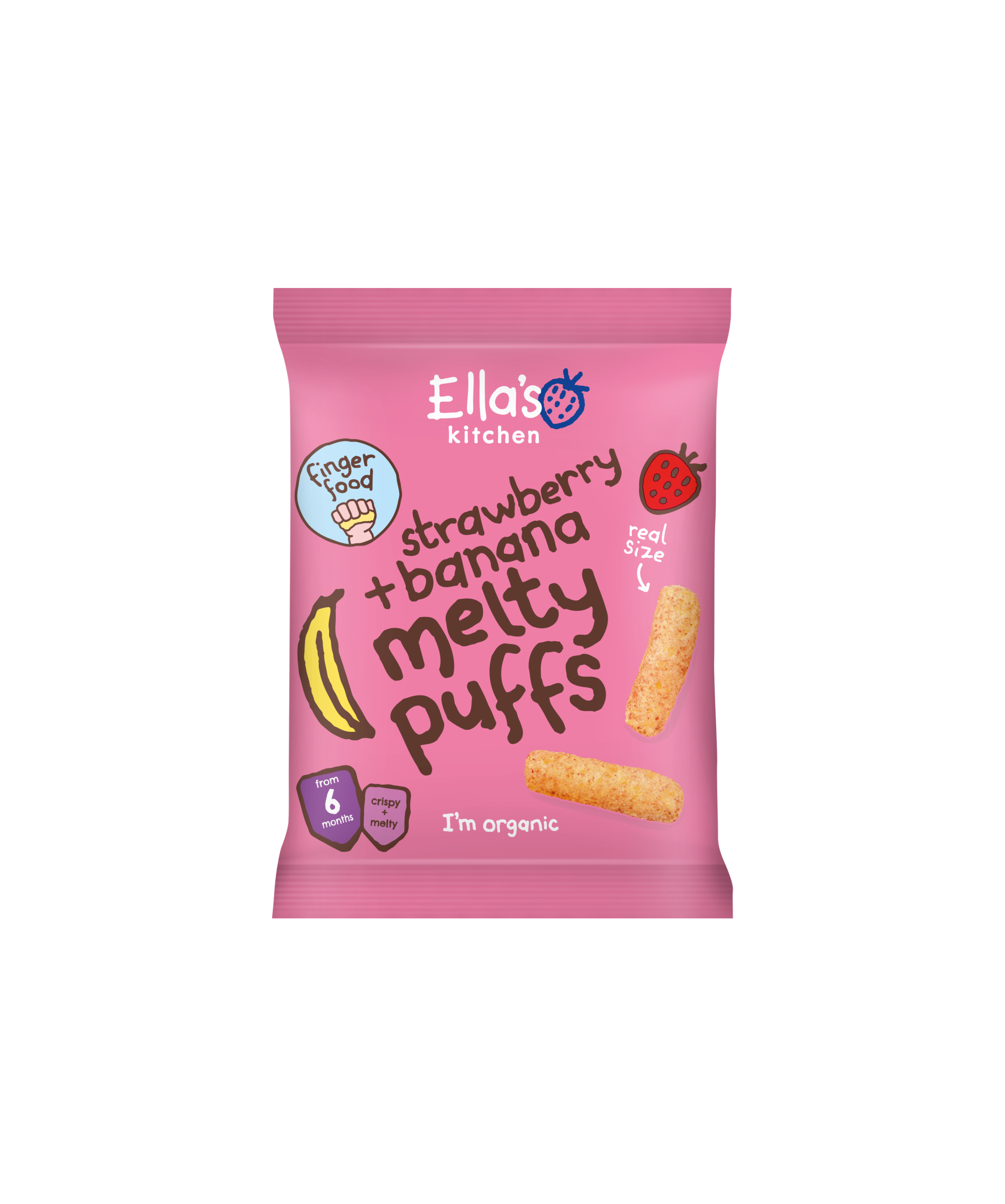 Ella's Kitchen Organic Strawberries + Bananas Melty Puffs