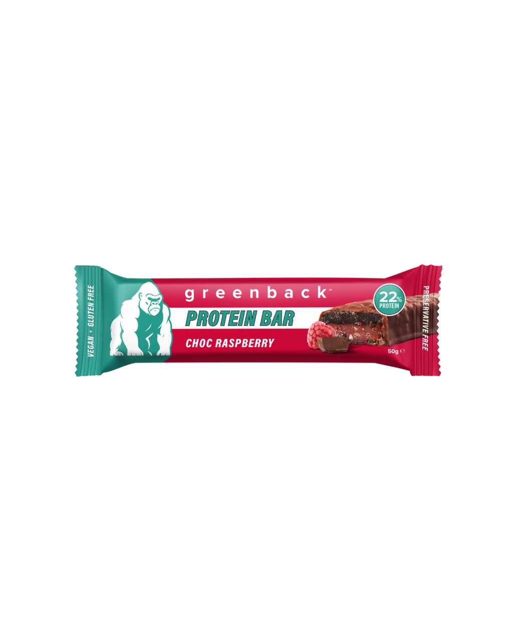 Greenback Raspberry Choc Protein Bar 50g