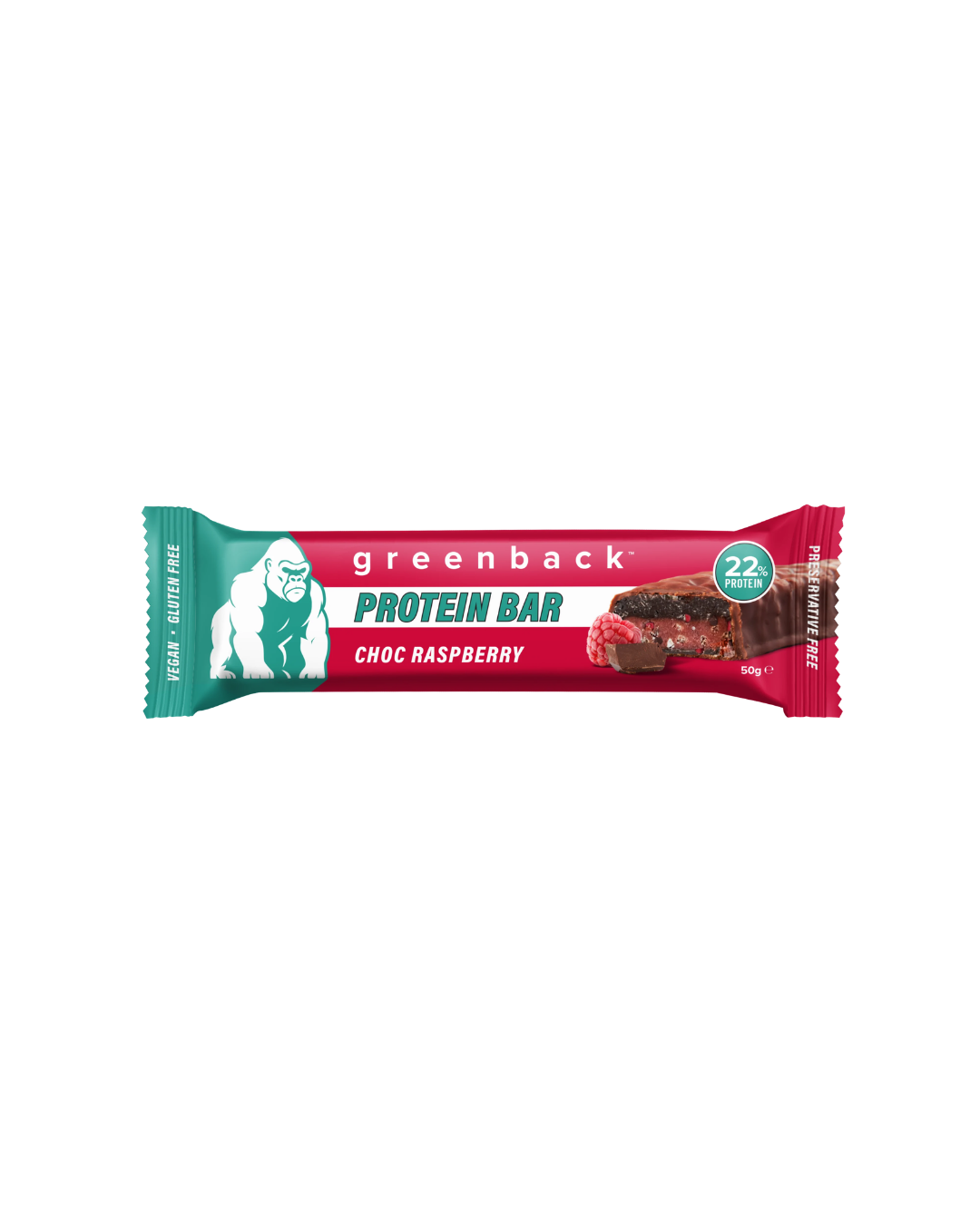 Greenback Raspberry Choc Protein Bar 50g
