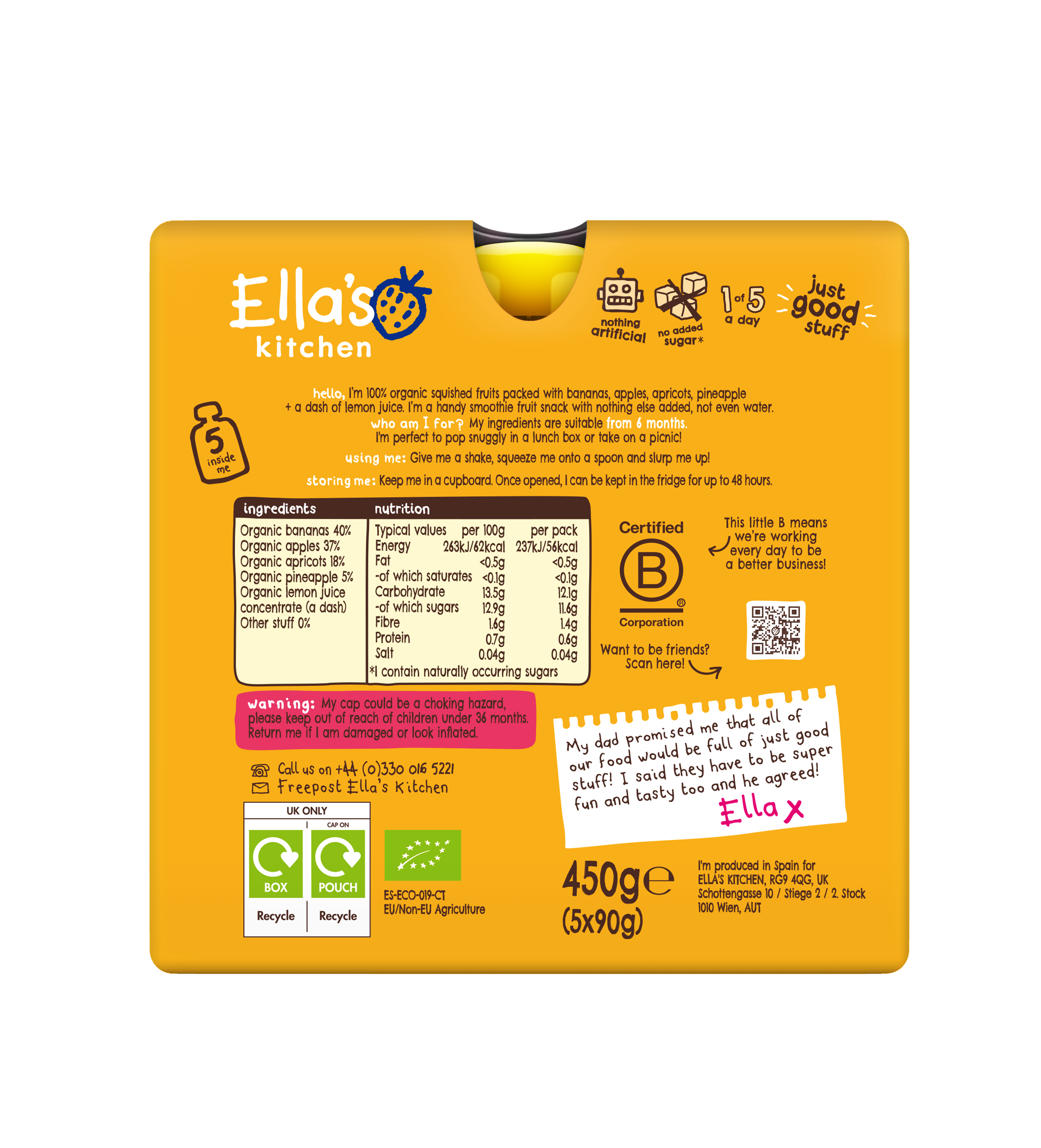 Ella's Kitchen Organic The Yellow One Multipack
