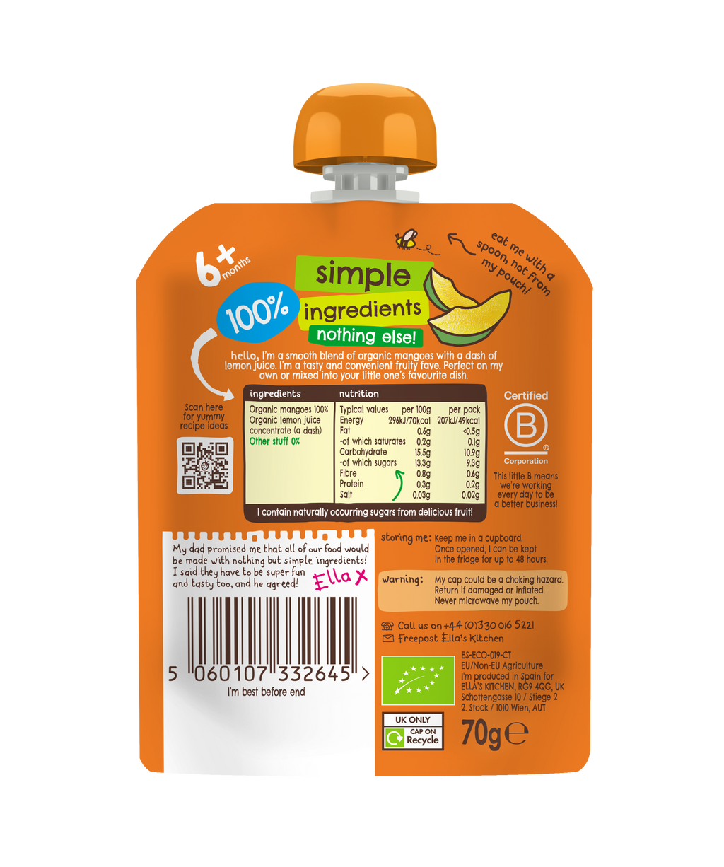 Ella's Kitchen Organic Mangoes Mangoes Mangoes