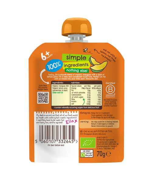 Ella's Kitchen Organic Mangoes Mangoes Mangoes