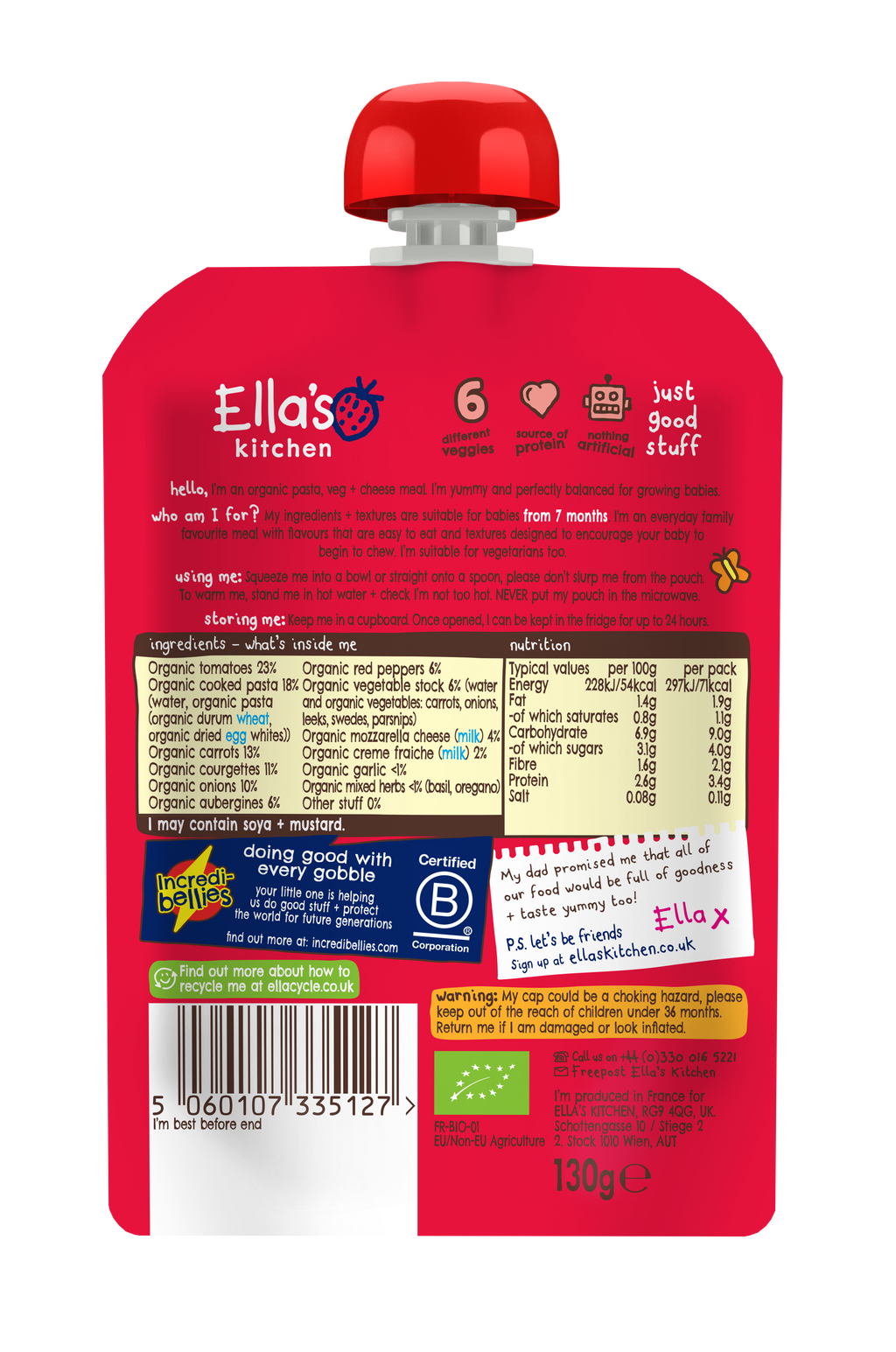 Ella's Kitchen Organic Veggie Lasagne