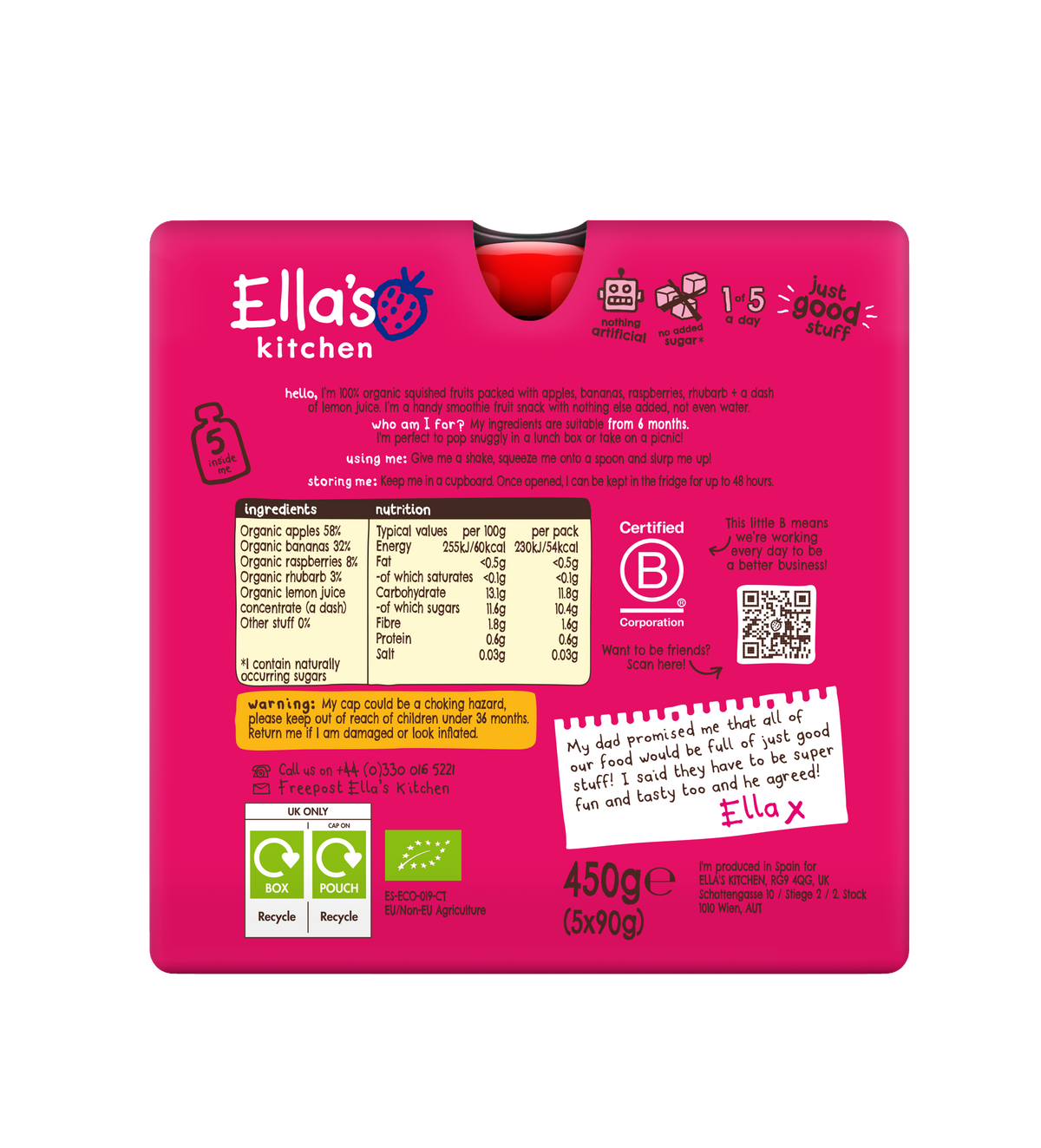 Ella's Kitchen Organic The Pink One Multipack