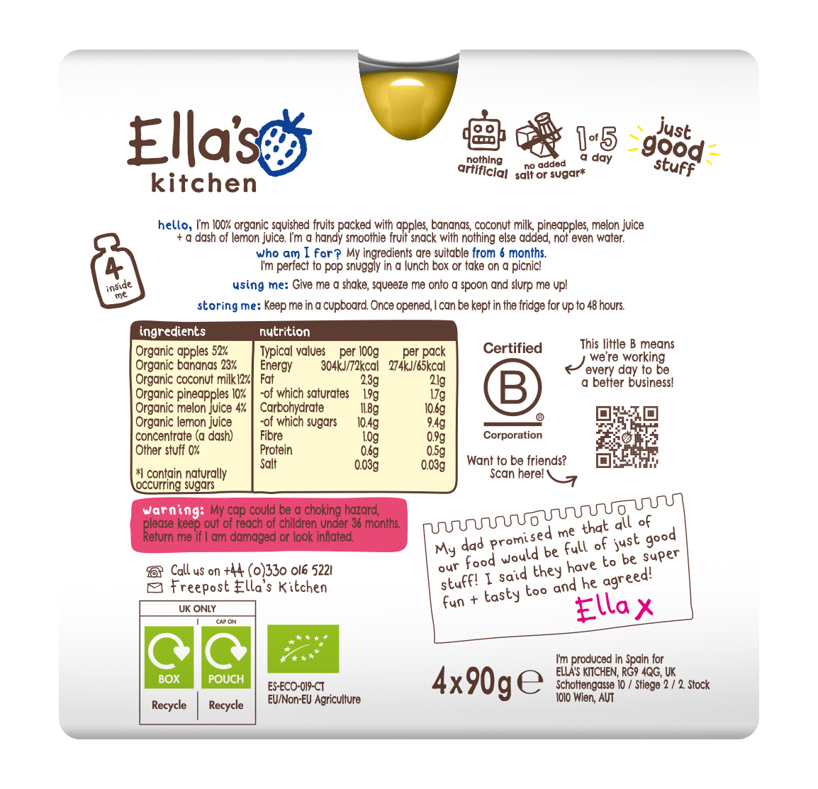 Ella's Kitchen Organic The White One Multipack