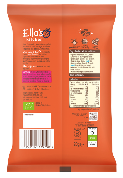 Ella's Kitchen Organic Cheese + Tomato Melty Hoops