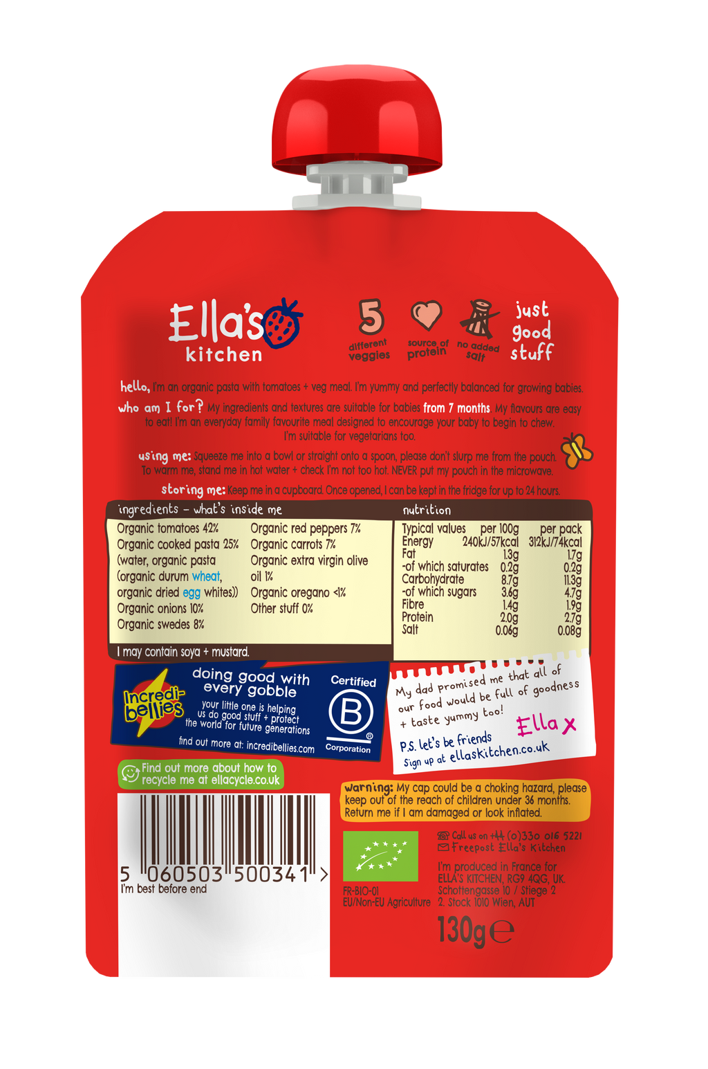 Ella's Kitchen Organic Tomato Pasta