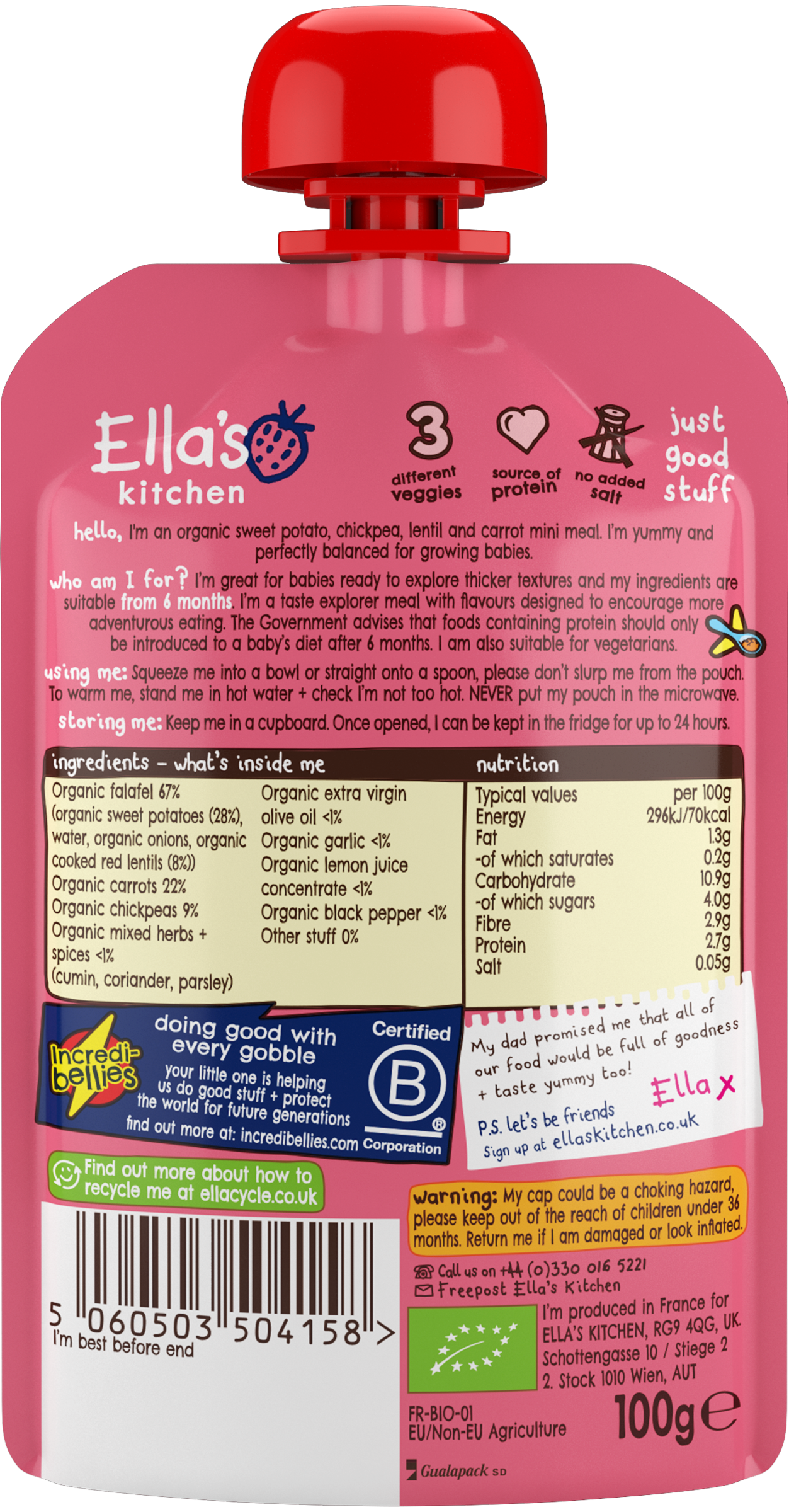 Ella's Kitchen Organic Sweet Potato Falafel with Hummus