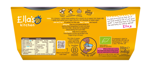 Ella's Kitchen Organic Banana + Vanilla Bread Pudding Multipack