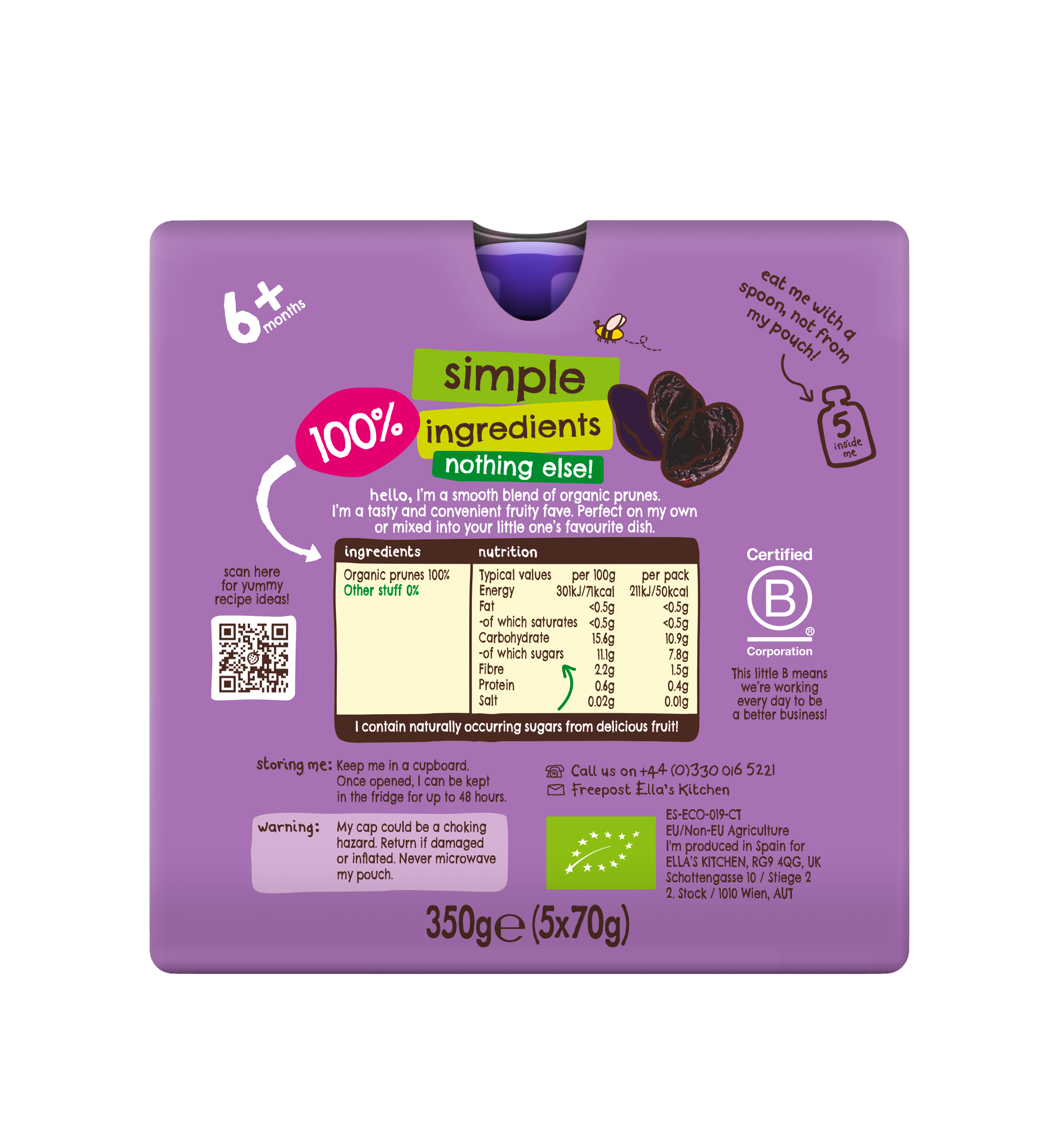 Ella's Kitchen Organic Prunes Prunes Prunes Multipack