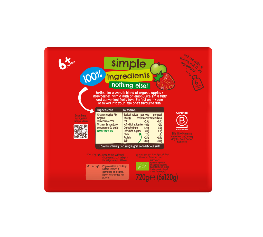 Ella's Kitchen Organic Strawberries + Apples Multipack