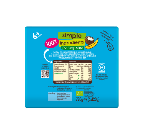 Ella's Kitchen Organic Bananas + Coconuts Multipack