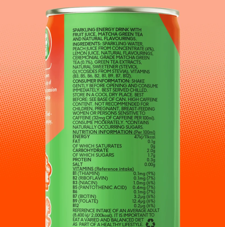 PerfectTed Juicy Peach Matcha Energy