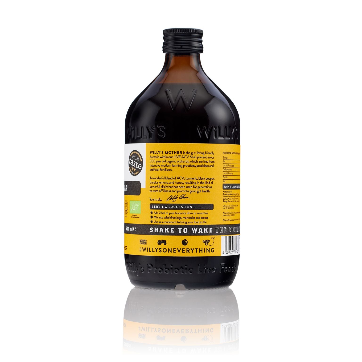 Willy's Organic Live Turmeric & Black Pepper Apple Cider Vinegar